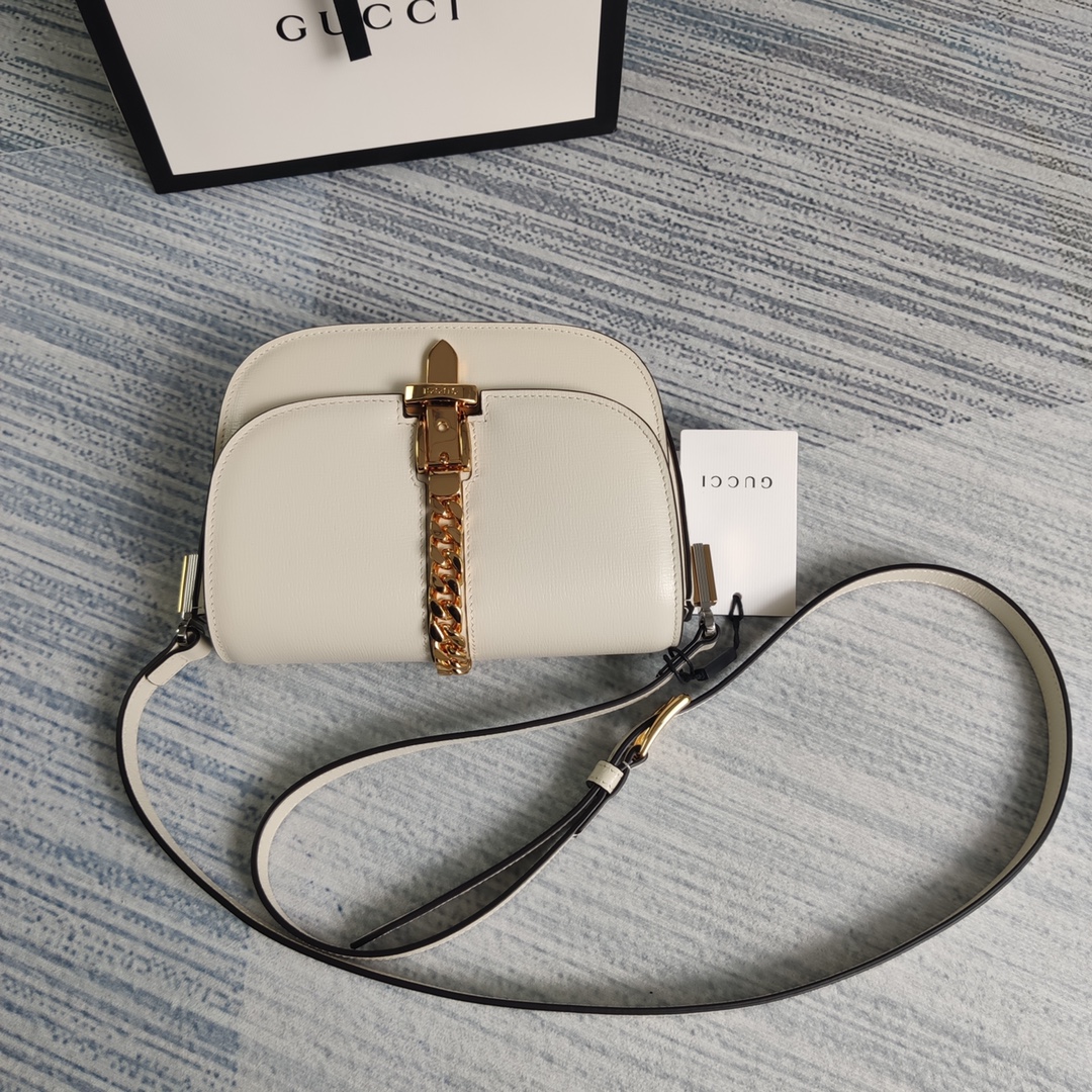 Gucci Sylvie 1969 Mini Shoulder Bag 615965 White